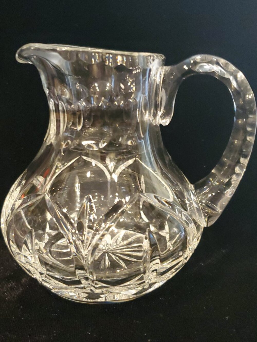 Vintage Elegant Crystal Glass Creamer Syrup Pitcher